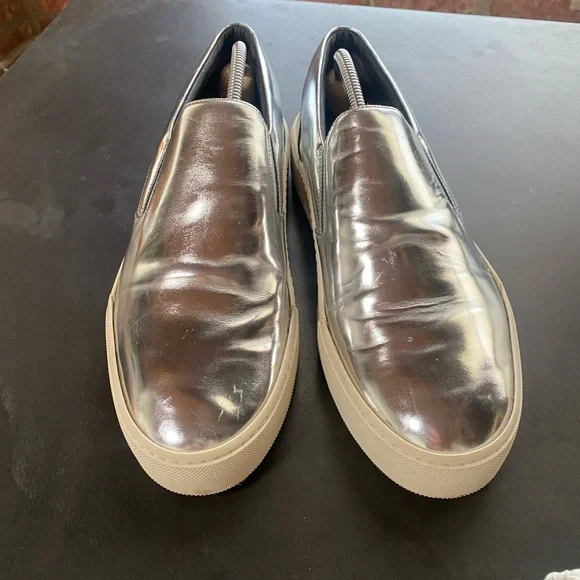 Balenciaga | Shoes | Balenciaga Mens Silver Slipon Shoes  display picture 3